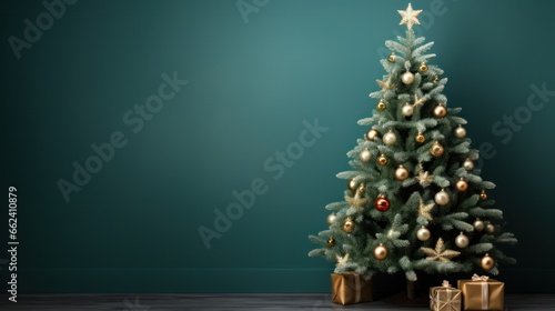 Christmas tree and copy space