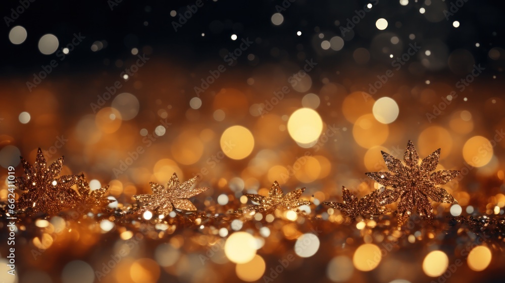 gold snowflakes with copy space gold snowflakes with copy space