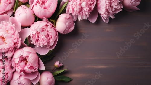 Fototapeta Naklejka Na Ścianę i Meble -  peony flowers with copy space