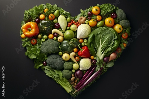 Veggie heart, brimming with affection crafted using innovation. Generative AI