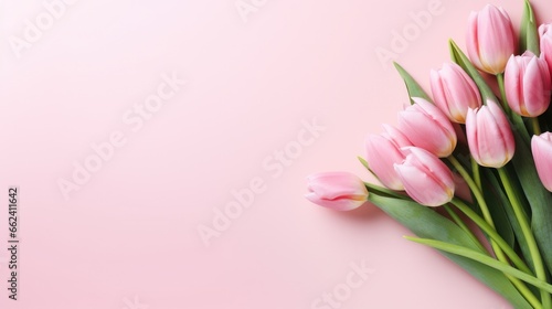 tulip flowers bouquet with copy space