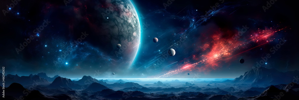 planets, stars and galaxies in outer space showing the beauty of space exploration. planets, stars and galaxies in outer space showing the beauty of space exploration.