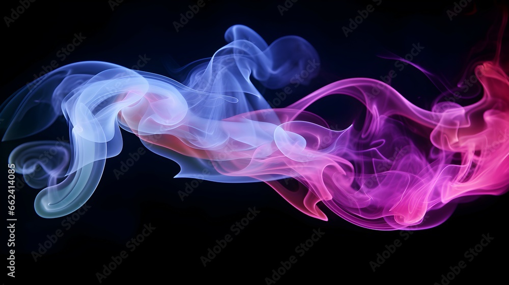 Chroma Clouds: Isolated Smoke with a Splash of Color. Generative ai