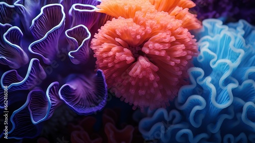 Background. Colorful sea corals  plants. Close-up. Underwater fauna.