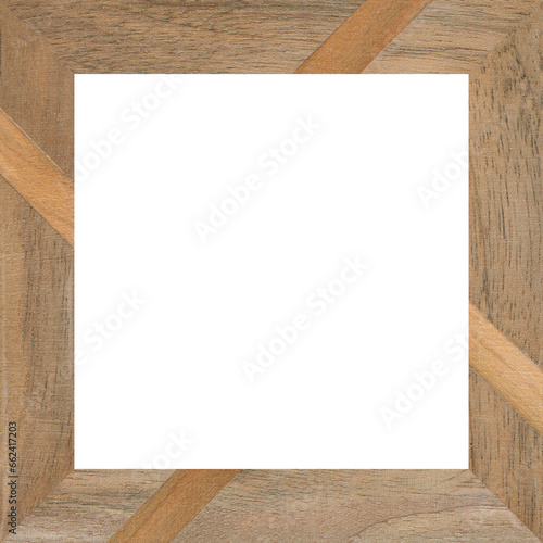 Wooden marquetry frame, wooden frame made of a combination of different woods photo