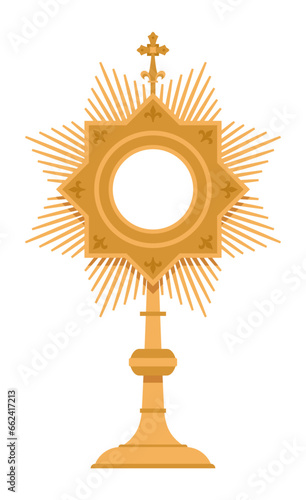 Monstrance for Eucharistic Adoration - golden rays style