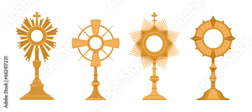 Monstrances for Eucharistic Adoration - Set of 6 Vector Illustrations