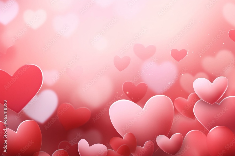 Valentine's Day themed background with soft hearts. Generative AI