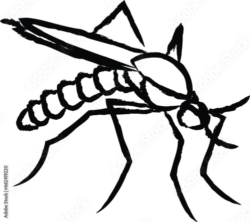 Mosquito hand drawn vector illustration