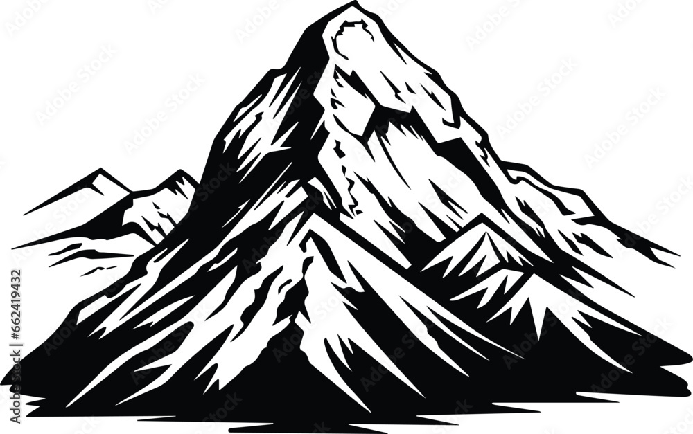 Mountain Peak Logo Monochrome Design Style