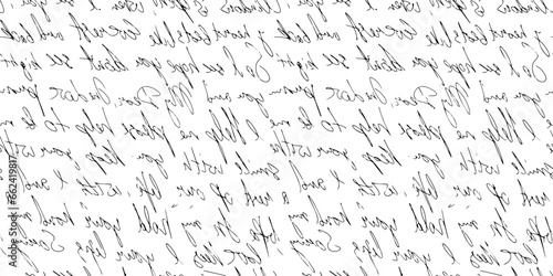 Obraz na płótnie handwritten pattern with words. Seamless background written with ink w salonie