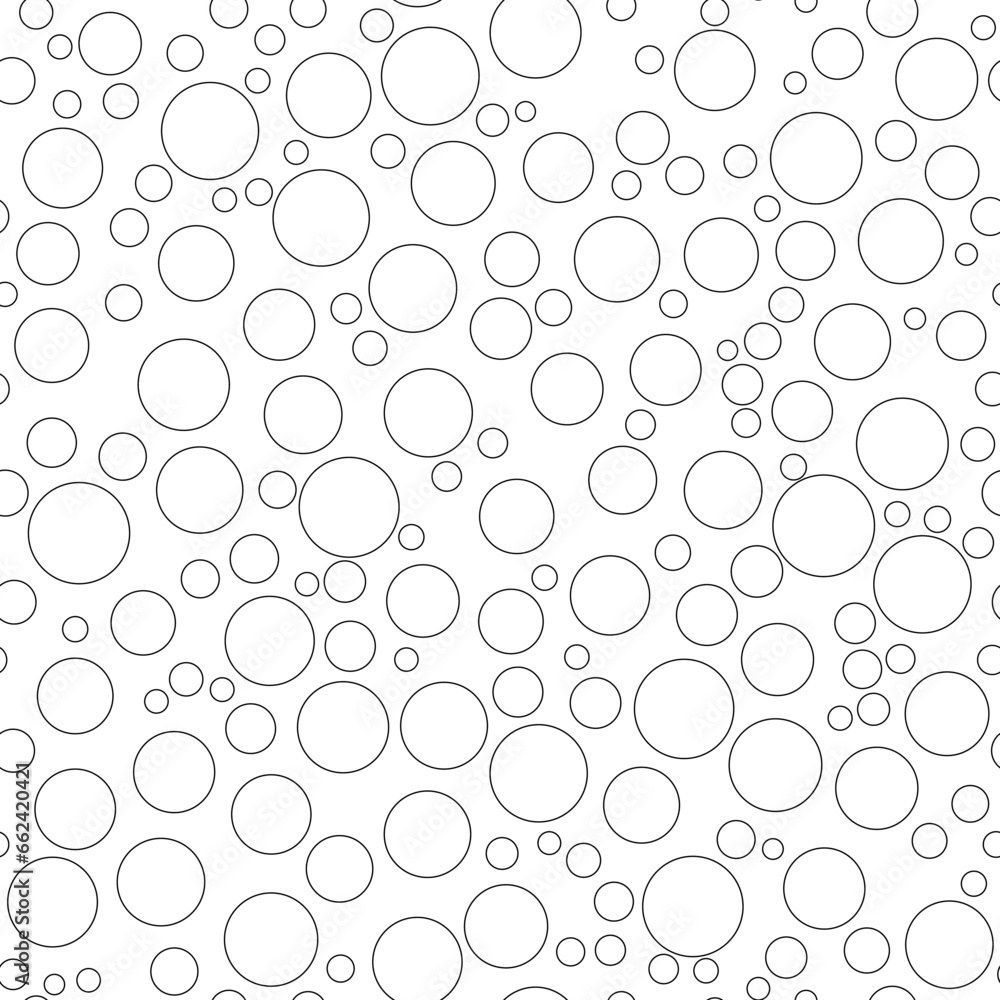 Bubbles soda seamless pattern. white color soap texture.