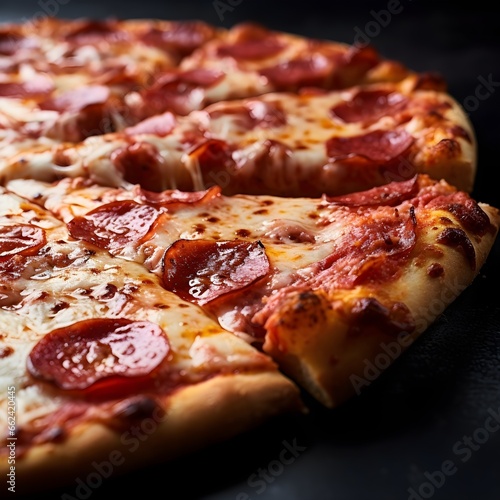 Close up photo of pizza, ai generative