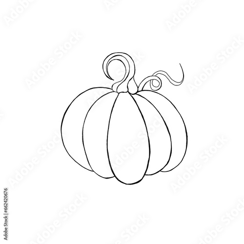 Thanksgiving Day pumpkin silhouette. Flat illustration, traditional Halloween...