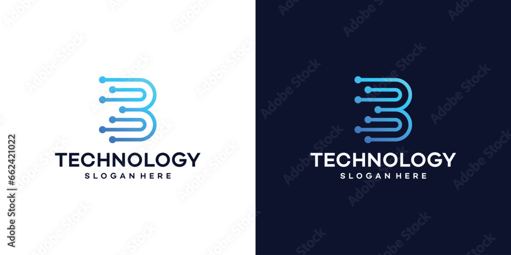 Initial letter B logo design template with tech style dot connection graphic design vector illustration. Symbol, icon, creative. Initial letter B logo design template with tech style dot connection graphic design vector illustration. Symbol, icon, creative.