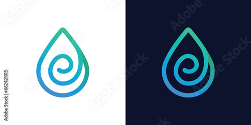 Initial letter e logo design template with water oil graphic design vector illustration. Symbol, icon, creative.