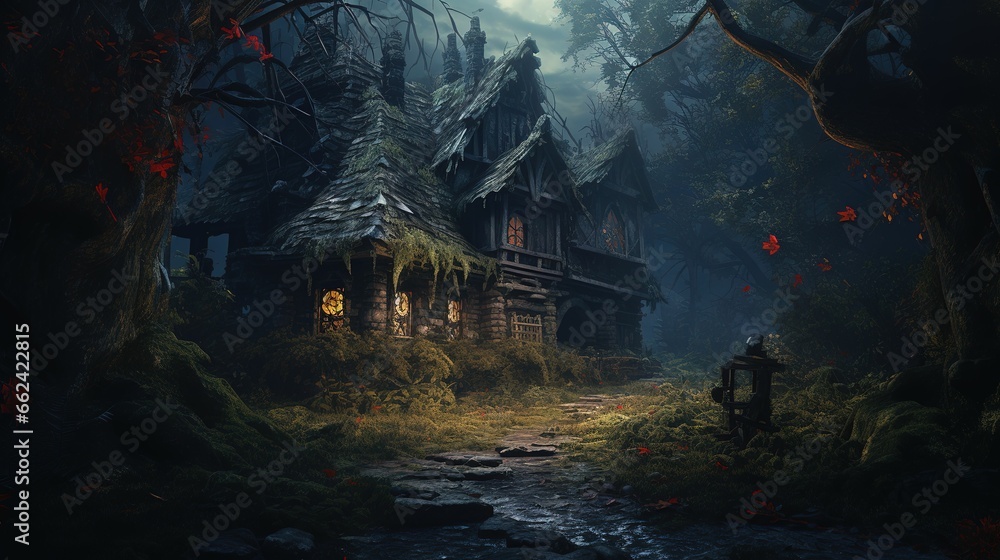 Haunted House In The Woods - Halloween Night