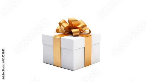 white gift box on transparent background