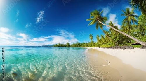 Beautiful landscape of tropical beach. AI generated image