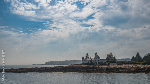 Winter Harbor Light on Mark Island from boat.