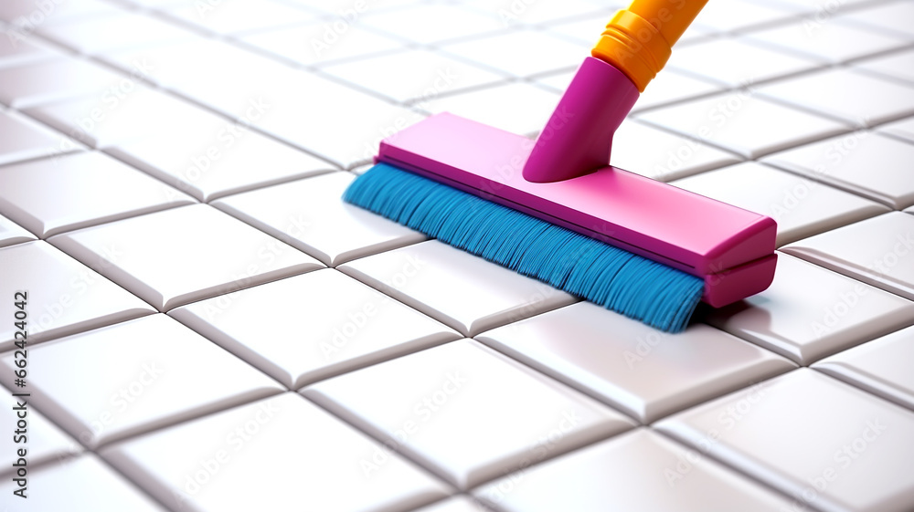 Enhance your marketing with this close-up image of a household squeegee, perfect for showcasing its effectiveness in window cleaning. - obrazy, fototapety, plakaty 