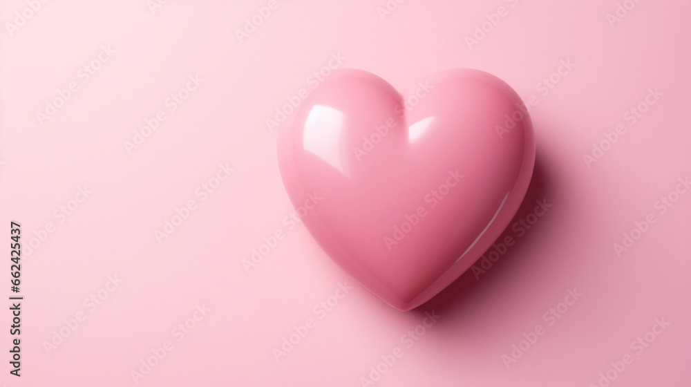 Heartfelt Embrace, Close-up of a Heart Shape on a Pink Background