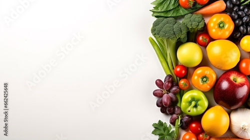 Highlight the freshness of colorful fruits and vegetables in this close-up image, perfect for marketing fresh produce. Enhance your marketing campaigns with these vibrant visuals.