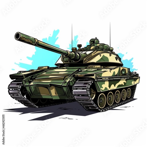 Illustration of an army tank, ia generated