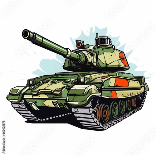 Illustration of an army tank, ia generated