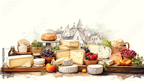Indulge in a culinary adventure at the farmer's market with an extravaganza of artisanal cheeses. Explore a diverse selection of gourmet cheeses for a true food connoisseur's delight. photo