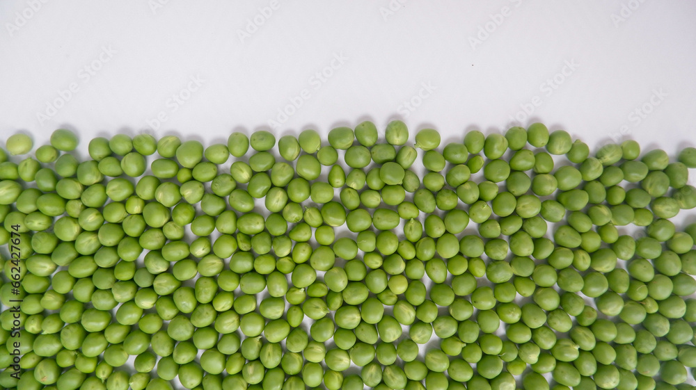 Grain green fresh peas half white background, isolated, organic peas photo idea concept. Grain green fresh peas half white background, isolated, organic peas photo idea concept.