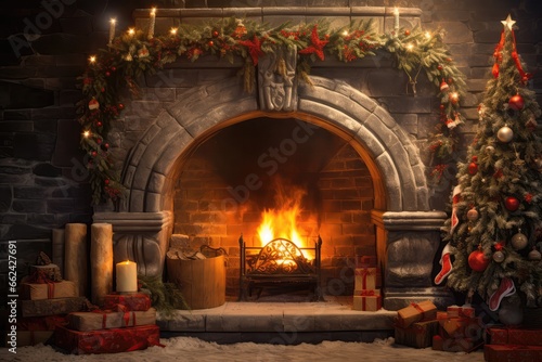 Ragical Christmas Fireplace, Creating Rystical Background