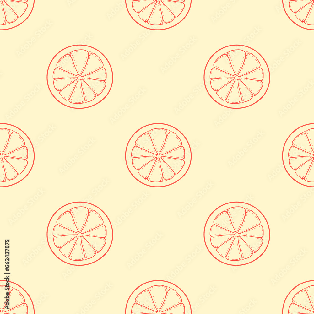 Fototapeta premium Seamless pattern with a doodle citrus