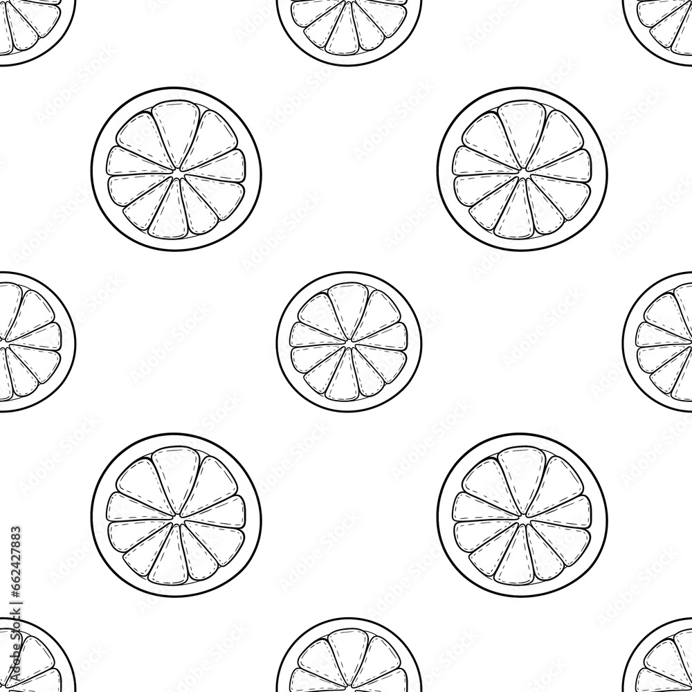 Seamless pattern with a doodle citrus Seamless pattern with a doodle citrus