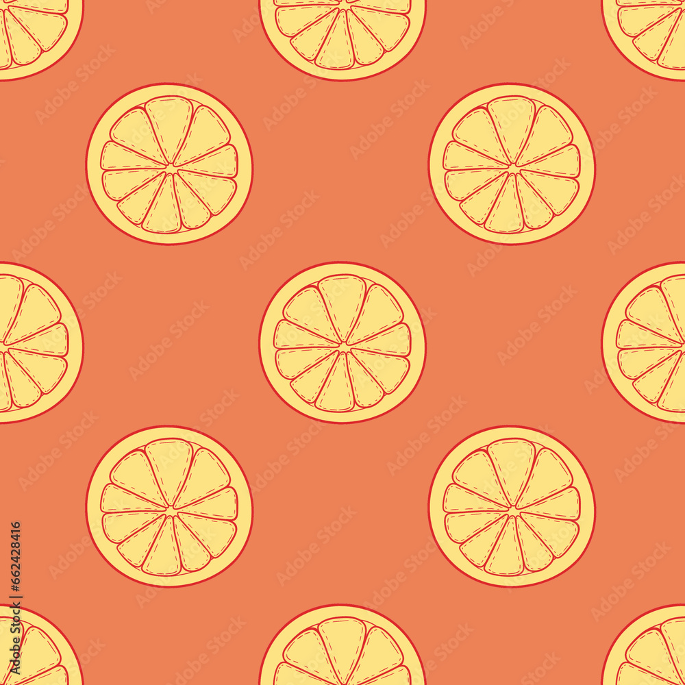 Seamless pattern with a doodle citrus Seamless pattern with a doodle citrus