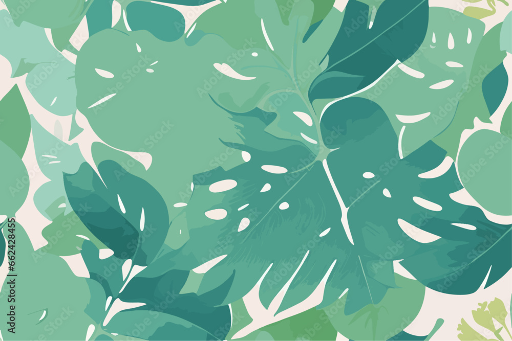 Monstera Leaf Seamless Nature Patterns