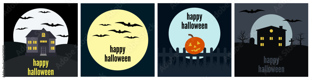 Set of Halloween backgrounds