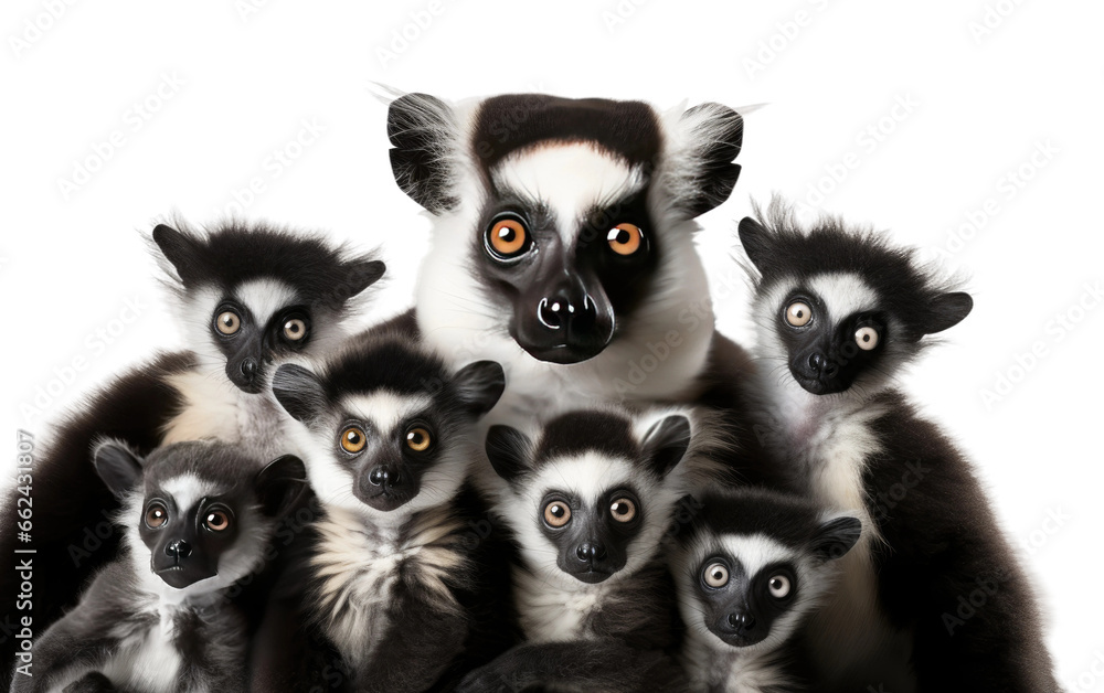 Lemur Running Wild with Love on a Clear Surface or PNG Transparent Background.