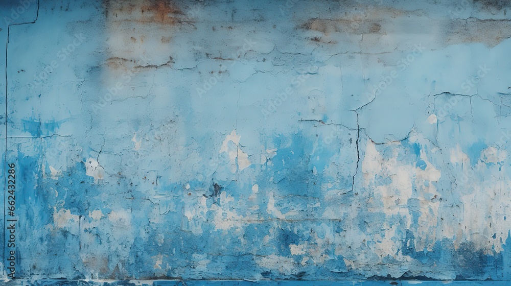Closeup of blue grunge wall