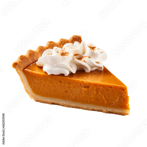 Pumpkin pie with no background, png