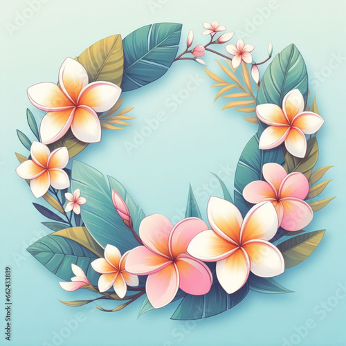 plumeria frangipani flowers wreath