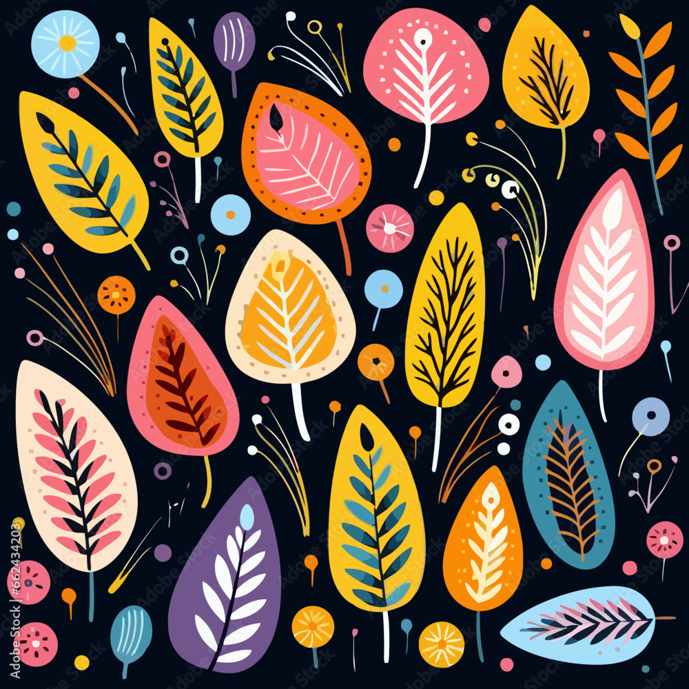 Elegant quirky doodle pattern, background, cartoon, vector, whimsical Illustration Elegant quirky doodle pattern, background, cartoon, vector, whimsical Illustration