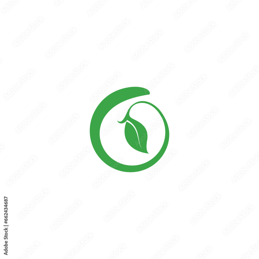 Green leaf round Logo design featuring a circular green leaf symbolizing sustainability and nature, logo design editable vector band identity. Green leaf round Logo design featuring a circular green leaf symbolizing sustainability and nature, logo design editable vector band identity.
