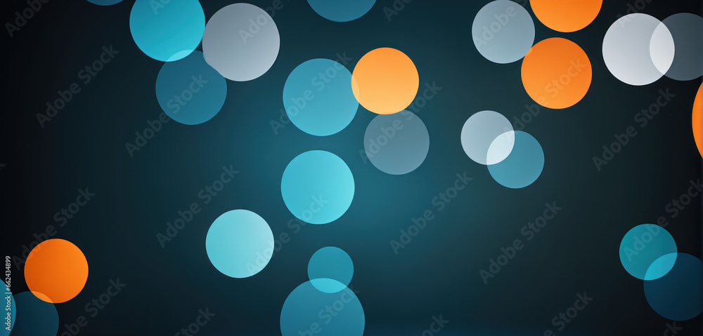 Abstract blue, grey and orange bokeh lights background