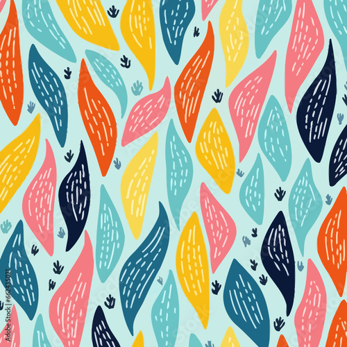Swim fins quirky doodle pattern, background, cartoon, vector, whimsical Illustration