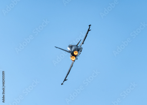 Ostrava, Czechia - 16th September 2023 - NATO Days airshow - F16 fighter jet on an airshow