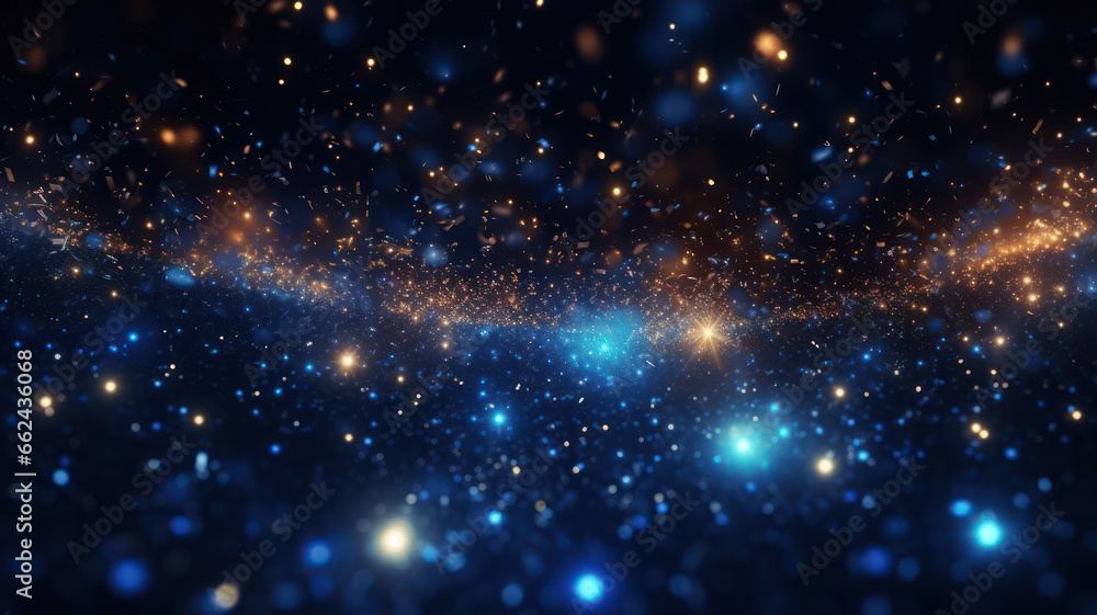 Obraz premium Abstract Dark Blue Background with Glowing Particles