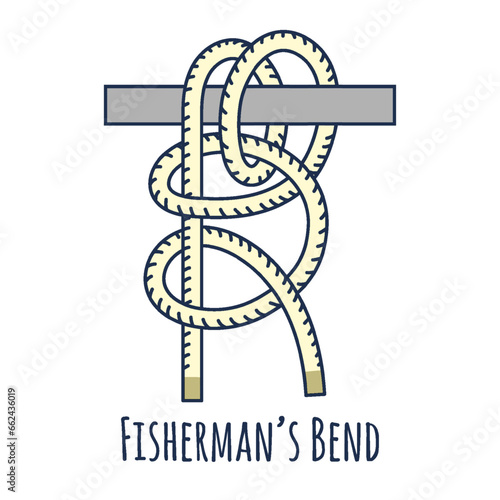Nautical rope Fisherman's Bend with names