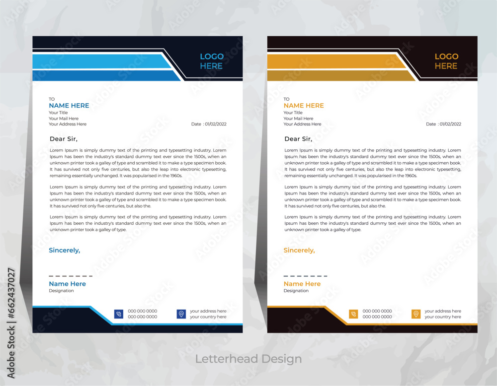 Obraz premium vector professional letterhead template design for your business |
