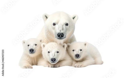 Polar Bear In the Heart of the Wild Love on a Clear Surface or PNG Transparent Background.